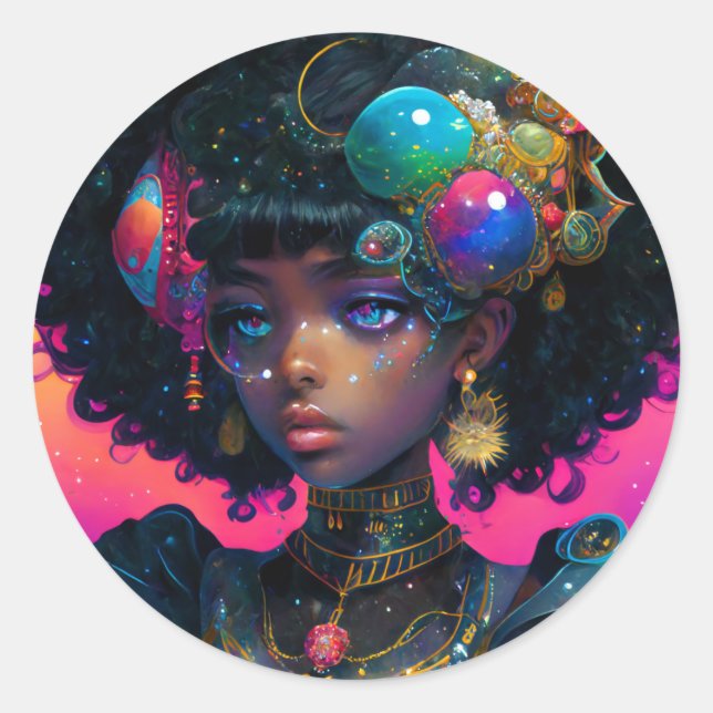 Pegatina Redonda Adorned Knight (Anverso)