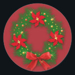 Pegatina Redonda Adorno de Navidad -Calcomanía<br><div class="desc">Calcomanía de Navidad (Adorno de Navidad)</div>