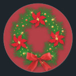 Pegatina Redonda Adorno de Navidad -Calcomanía<br><div class="desc">Calcomanía de Navidad (Adorno de Navidad)</div>