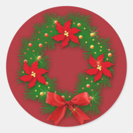 Pegatina Redonda Adorno de Navidad -Calcomanía