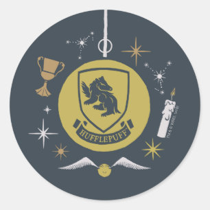 Pegatina Redonda Adorno Navideño Gráfico de HUFFLEPUFF™