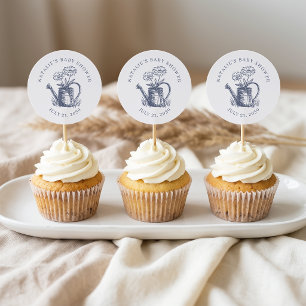Pegatina Redonda Adorno superior para favor de baby shower con enca