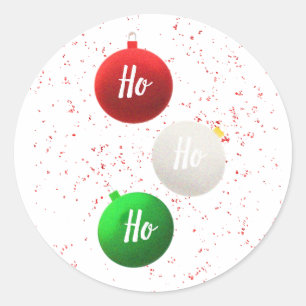 Pegatina Redonda Adornos redondos de Ho Ho Ho de Navidad