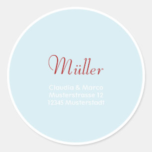 Pegatina Redonda Adressaufkleber para las Hochzeitspapeterie
