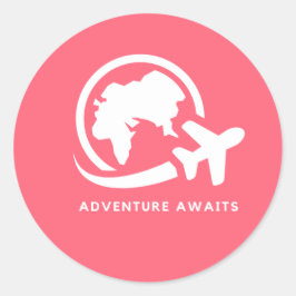 Pegatina Redonda Adventure Awaits