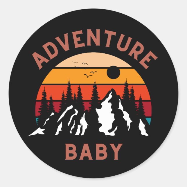 Pegatina Redonda Adventure Baby (Anverso)