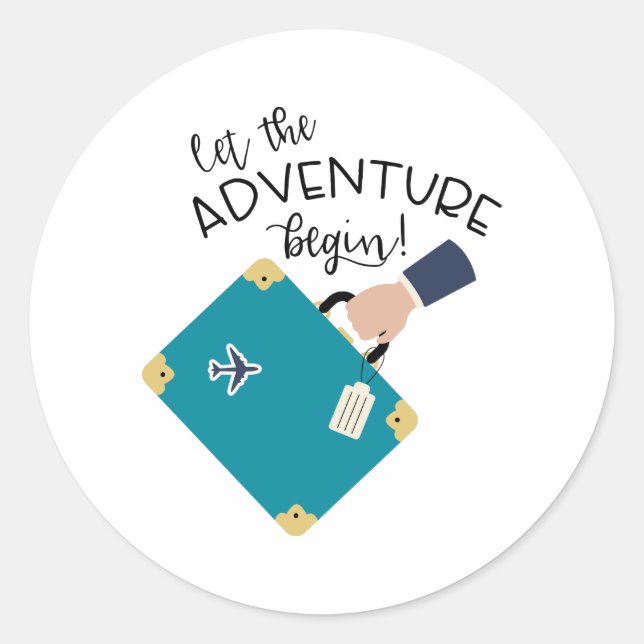 Pegatina Redonda Adventure Begin (Anverso)