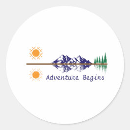 Pegatina Redonda Adventure Begins
