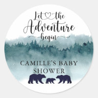 Adventure Begins Mountains Bears Baby Shower