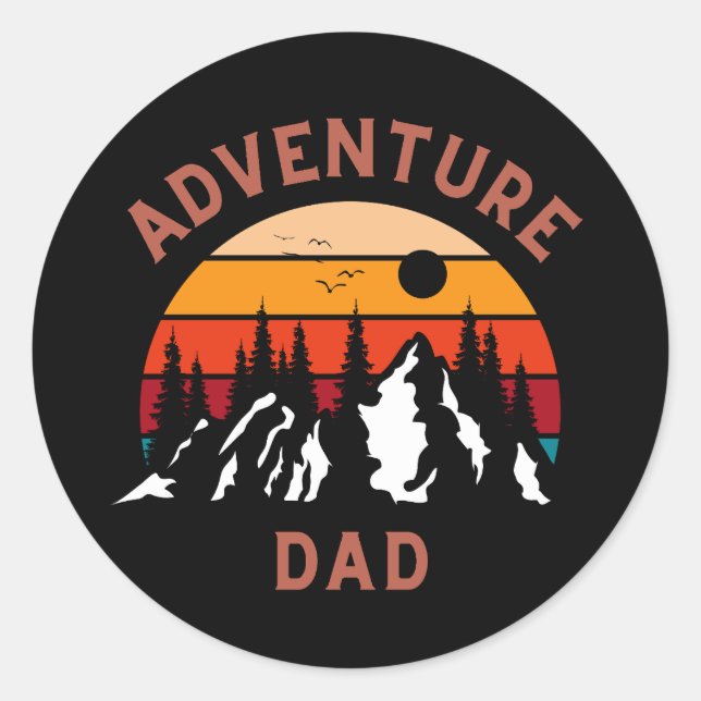 Pegatina Redonda Adventure Dad (Anverso)