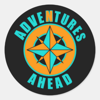 Pegatina Redonda Adventures Ahead Classic!