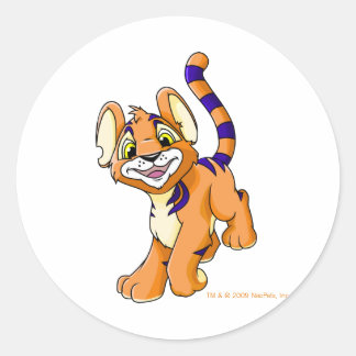 Pegatina Redonda Adventurous naranja Kougra