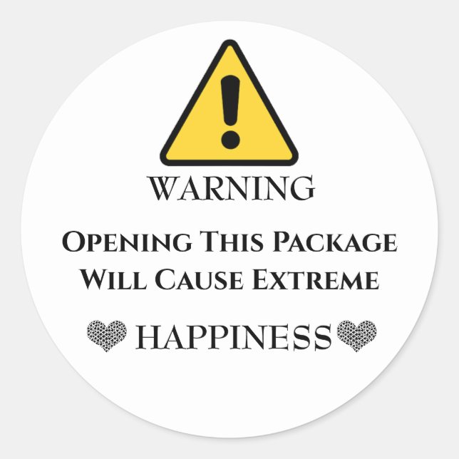 Pegatina Redonda Advertencia Al Abrir Este Paquete Se Producirá Una (Anverso)