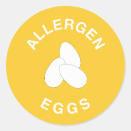 Pegatina Redonda Advertencia de alérgeno: huevos