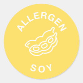 Pegatina Redonda Advertencia de alergia a la soja