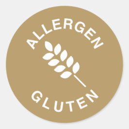 Pegatina Redonda Advertencia de Alergia al Gluten