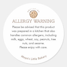 Advertencia de Alergia de Panadería con Logotipo d