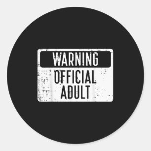 Pegatina Redonda Advertencia de cumpleaños 18 Adulto 18 años mujere