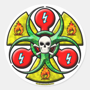 Pegatina Redonda Advertencia de peligro extremo