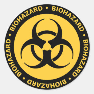 Pegatina Redonda Advertencia del Biohazard