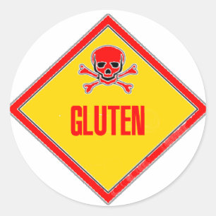 Pegatina Redonda Advertencia del veneno del gluten