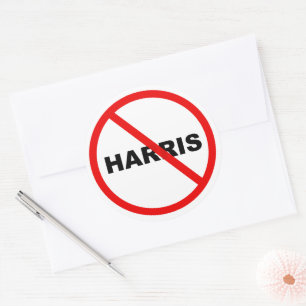 Pegatina Redonda ¡Advertencia Harris No Vayan Ahí!