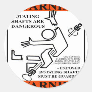 PEGATINA REDONDA ¡ADVERTENCIA! LOS EJES DE ROTACIÓN SON PELIGROSO