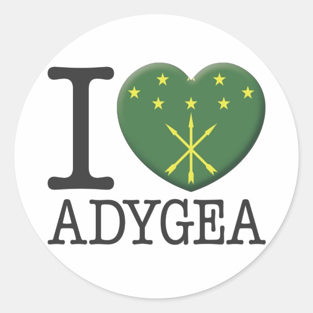 Pegatina Redonda Adygea (Anverso)