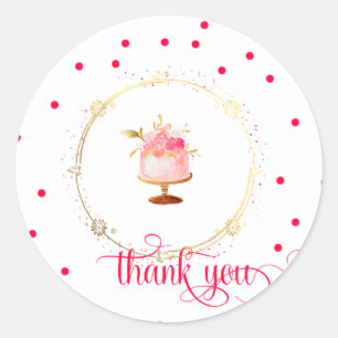 Pegatina Redonda æCupcake gracias