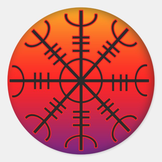 Pegatina Redonda aegishjalmur (Anverso)