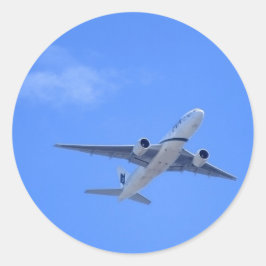 Pegatina Redonda Aerolínea comercial