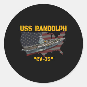 Pegatina Redonda Aeronave Carrier Uss Randolph Cv-15 Veterans Day F