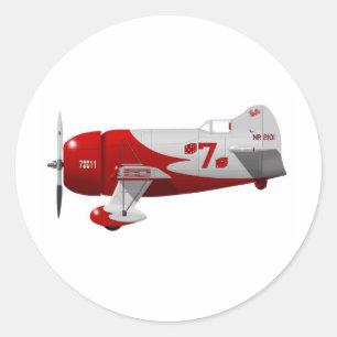 Pegatina Redonda Aeronave Granville Brothers "Gee Bee R-1"