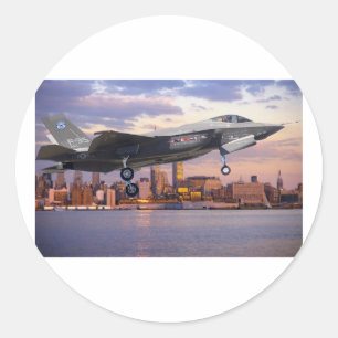 PEGATINA REDONDA AERONAVES DEL PESADOR DE ILUMINACIÓN F-35