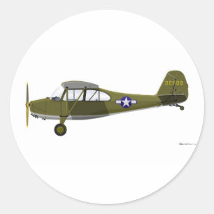 Pegatina Redonda Aeronca L-16 Grasshopper