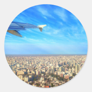 Pegatina Redonda Aeropuerto de la ciudad: Jorge Newbery AEP