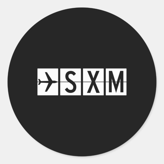 Pegatina Redonda Aeropuerto de Sxm St Min Maen (Anverso)