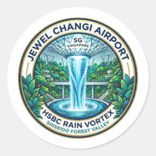 Pegatina Redonda Aeropuerto Jewel Changi