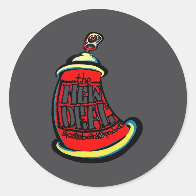 Pegatina Redonda Aerosol New Skateboard Design  (Anverso)