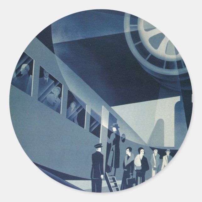 Pegatina Redonda Aerotransporte Flyg Med A-B (Anverso)