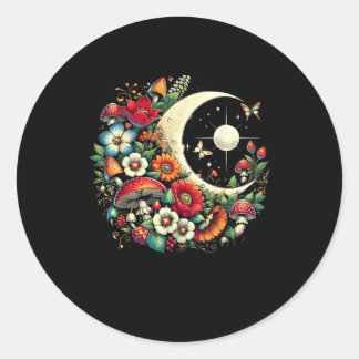 Pegatina Redonda Aesthetic Goblincore Cottagecore Mushroom Funny Ar