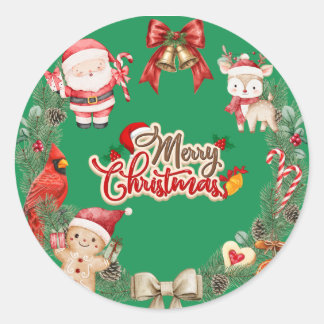 Pegatina Redonda Aesthetic Merry Christmas special stickers
