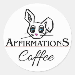Pegatina Redonda Affirmations Bunny Pegatinas
