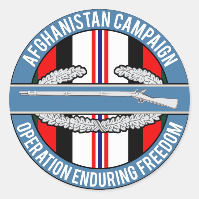 Pegatina Redonda Afganistán OEF CIB (Anverso)