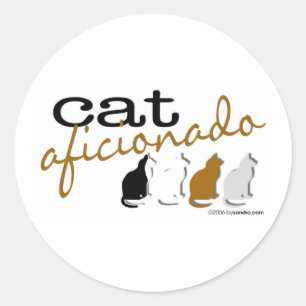 Pegatina Redonda Aficionado al gato