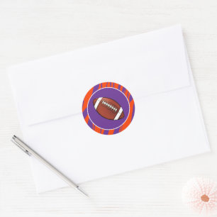Pegatina Redonda Aficionado de Clemson Personalizable