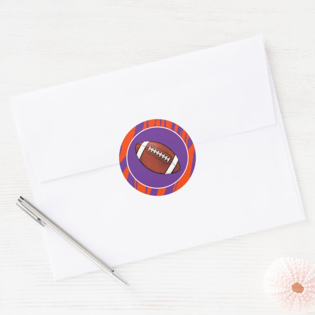 Pegatina Redonda Aficionado de Clemson Personalizable (Sobre)