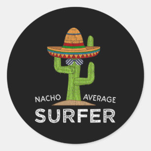 Pegatina Redonda Aficionado del surf divertido Humor diciendo Surfi
