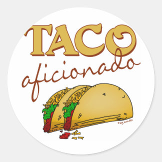 Pegatina Redonda Aficionado del Taco