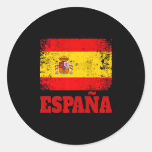 Pegatina Redonda Aficionado Fútbol España 2022 Bandera De España Pa
